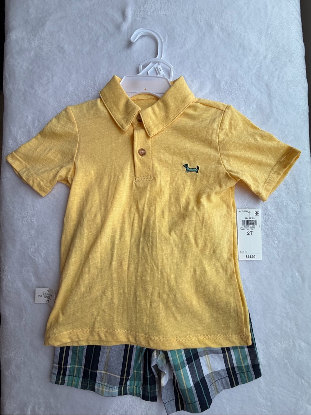 Toddler Yellow Polo Shirt/shorts set